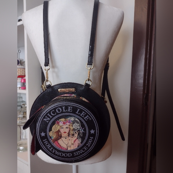 Nicole Lee USA Black Purse Hat Backpack Hollywood 2004 - Picture 6 of 6
